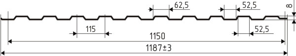 Профнастил С8-1150 (СИС8-1150)